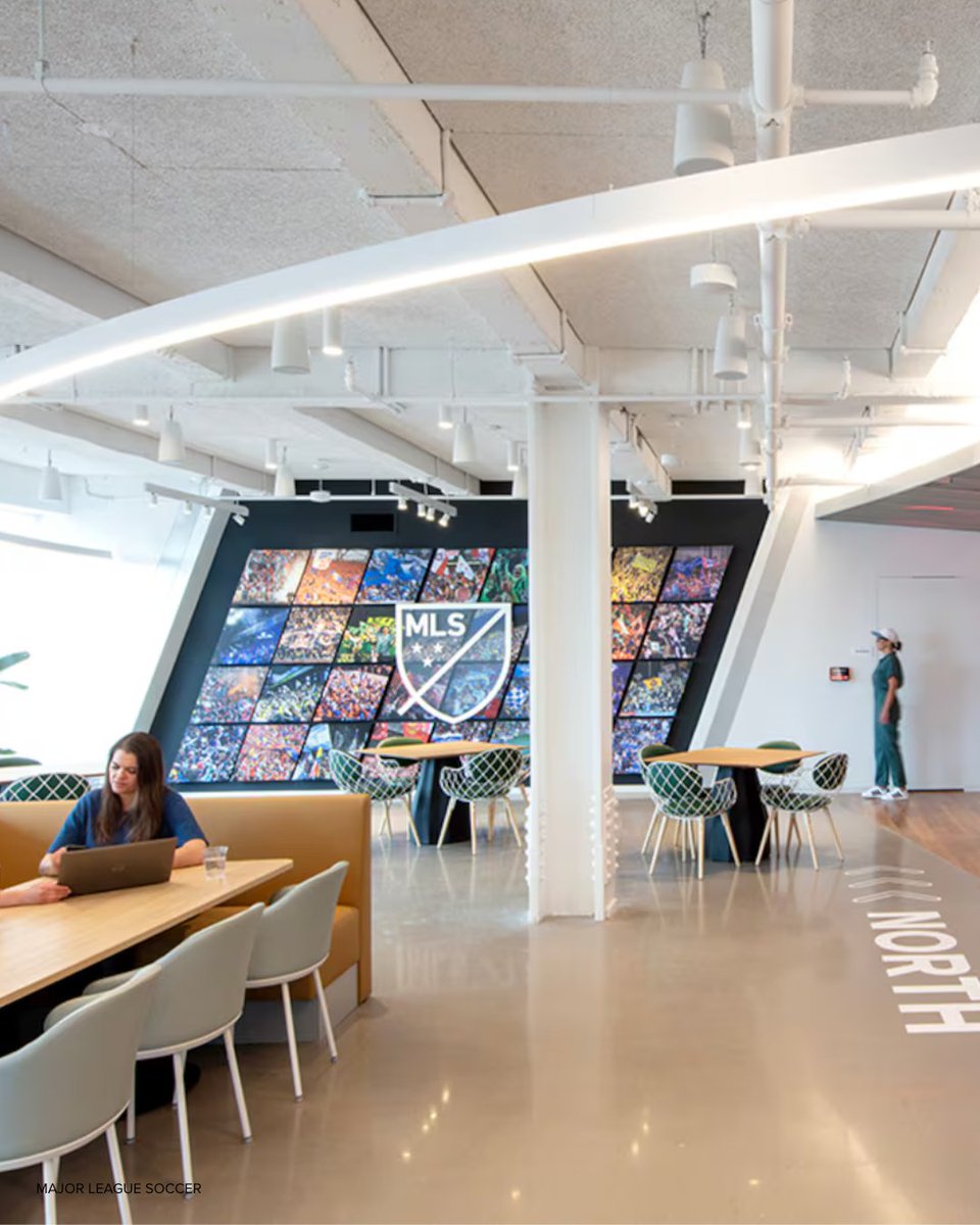 SBJ's tweet photo. MLS will unveil its new office at 2 Penn Plaza in Manhattan, a two-floor, 126,000-square-foot space that nearly doubles its prior HQ ⚽

The space includes more than 80 meeting rooms, wellness areas, outdoor spaces, podcast studios and a match day operations hub.

MORE: https://t.co/BLfThxiMam