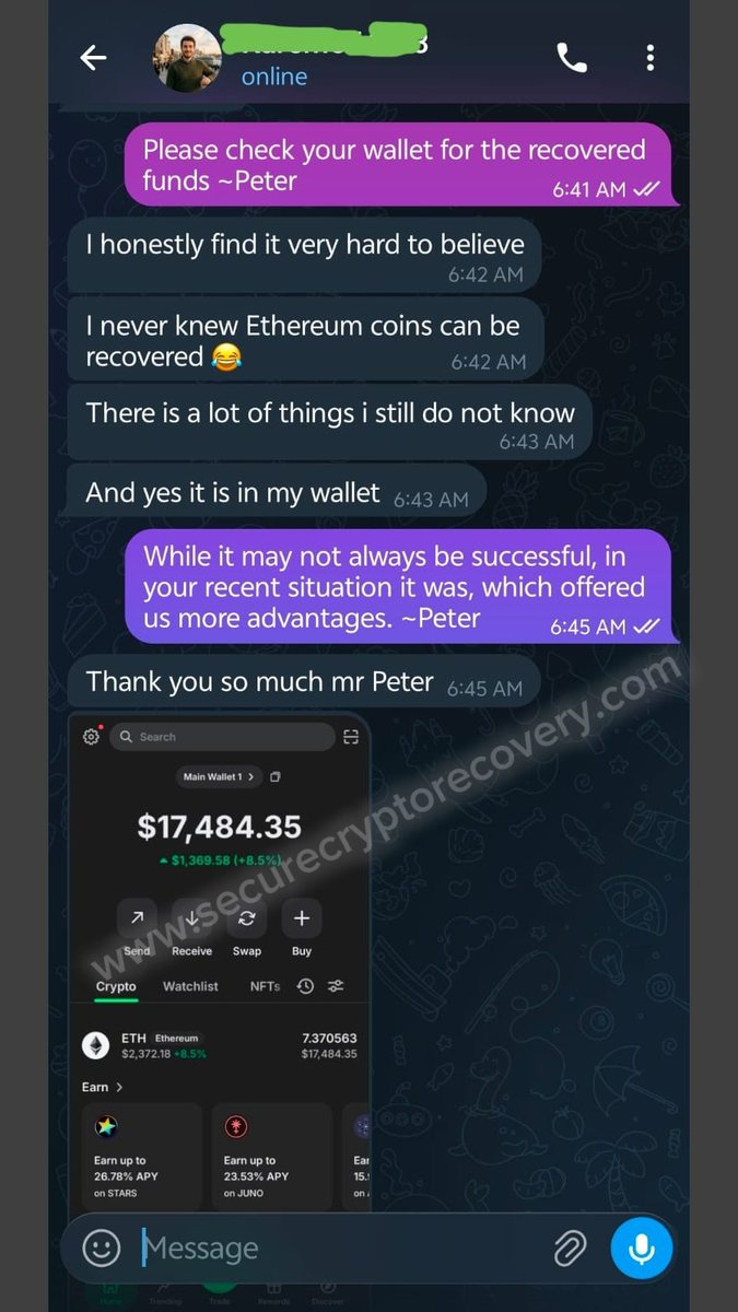 SecureCryptoRec's tweet photo. Another successful recovery of $17,484 in ETH for a client.

Lost crypto to a scam or wrong address? @SecureCryptoRec  uses advanced blockchain tracking to help recover your assets. 

Message us today: +1 (515) 723-2269
https://t.co/fY6hYHIDhT https://t.co/ucoM2Yp9X2