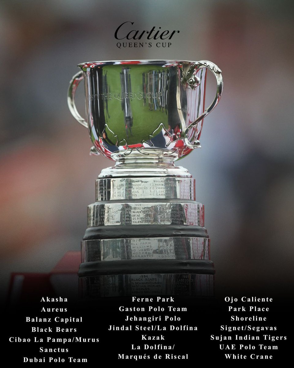 guardspoloclub's tweet photo. Join us from 6.30pm BST as we hold the official 2026 @Cartier Queen’s Cup draw 

https://t.co/WYwciNlPNT

#guardspoloclub #cartier #polo https://t.co/Vv9iotY4SX