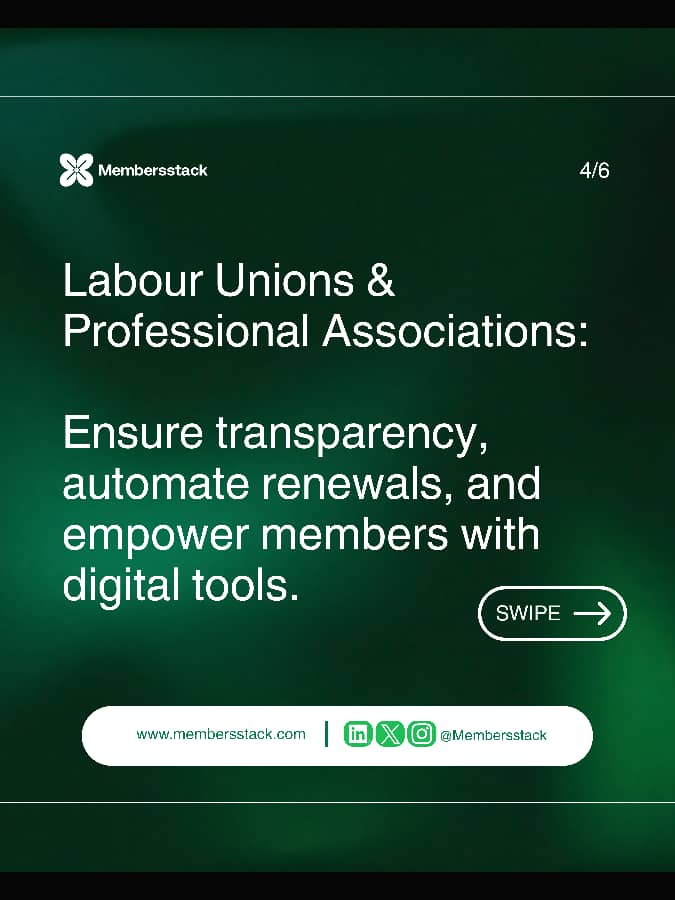 membersstack's tweet photo. Built for your organisation to last.
Welcome to Membersstack where we make it our business to ensure your organisation thrives, no matter what you do.
Visit https://t.co/vauOi6ZnD0 to learn more.
#Membersstack
#MembershipSoftware
#Membership
#Nigeria
#Africa https://t.co/ONp7qVxjSt