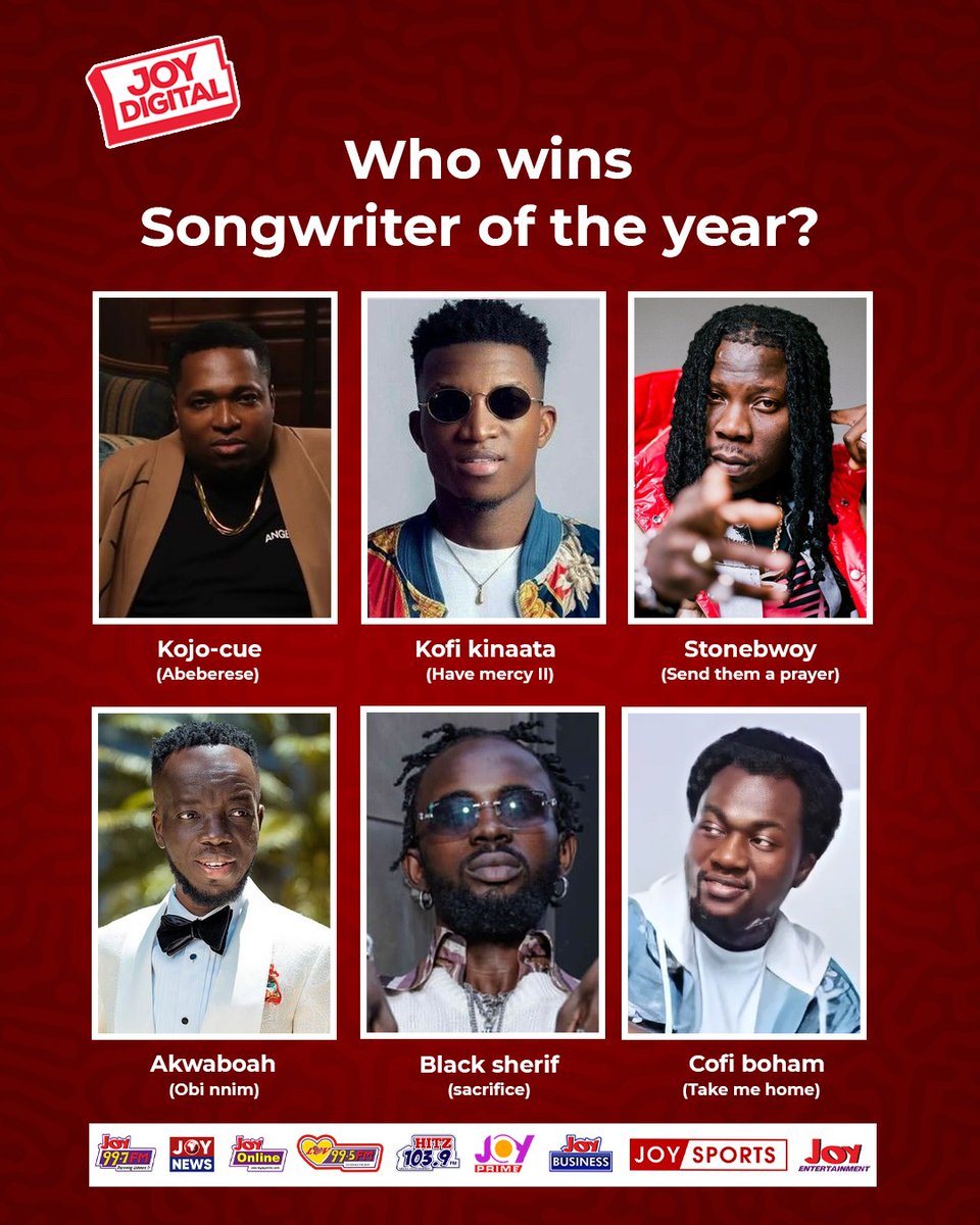 joydigital_'s tweet photo. Who goes home with the Songwriter of The Year award this Saturday? 

#JoyDigital #27thTGMA https://t.co/KxiiA7B0jR