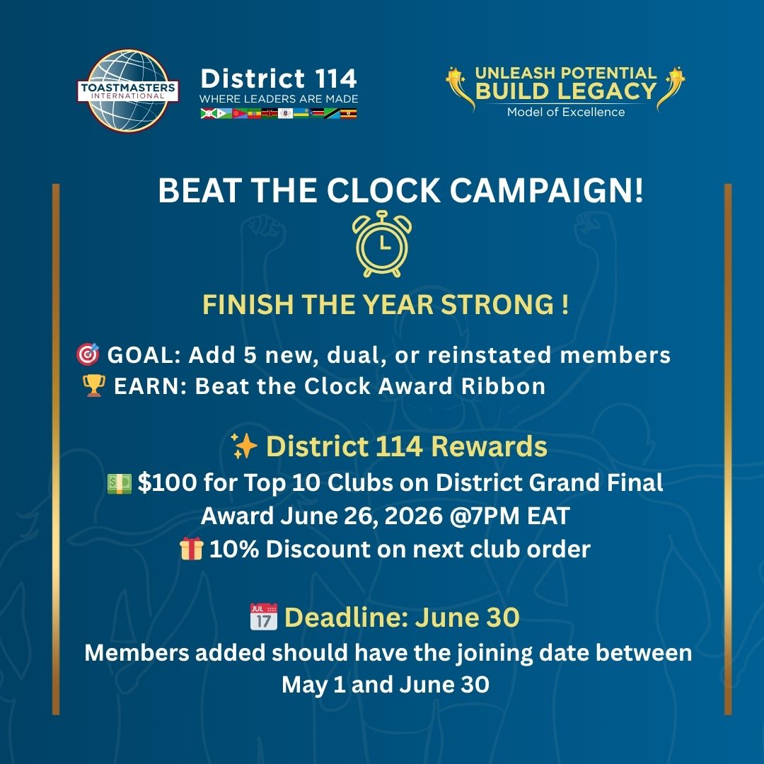 Toastmasters East Africa (District 114) tweet media