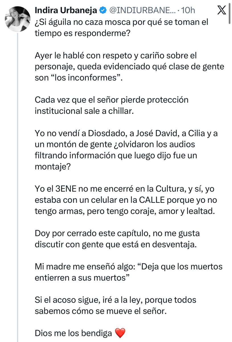 Indira Urbaneja amenaza con denunciar por “acoso” a Mario Silva.