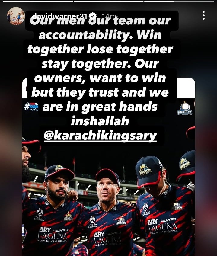 CallMeSheri1_'s tweet photo. Instagram story of David Warner. 🔵 https://t.co/bXzYIJwbPe