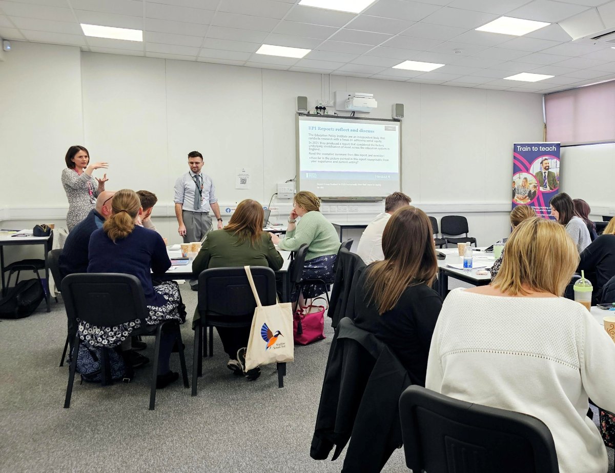 InspirationTSH's tweet photo. Day 2 of @NatInstTeaching NPQSENCO delivery taking place in person at the hub today. We are exploring implementation, identification of need and professional development with the wonderful @CEBerwick &amp; Dan Tugwell, AP for SEND and Inclusion at @JaneAusten_Coll https://t.co/cvn8bVdcZV