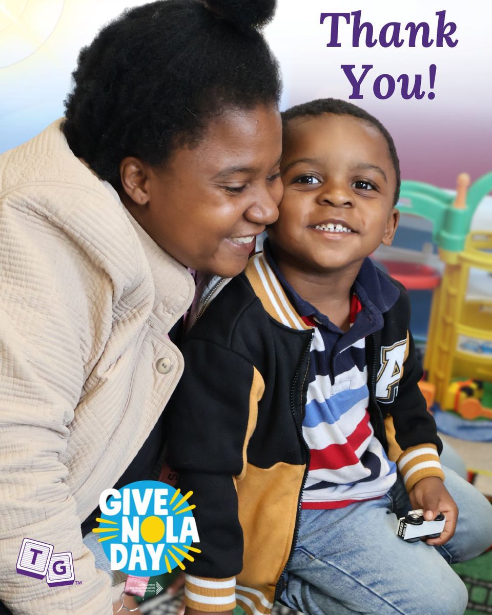 myTGnola's tweet photo. Our extreme gratitude for all the support we received this GiveNOLA Day. It warms our hearts seeing so many believing in our mission. Thank you.

@gnofoundation #GiveNOLADay #mytgnola #SupportFamilies https://t.co/RkMgLCYmQX