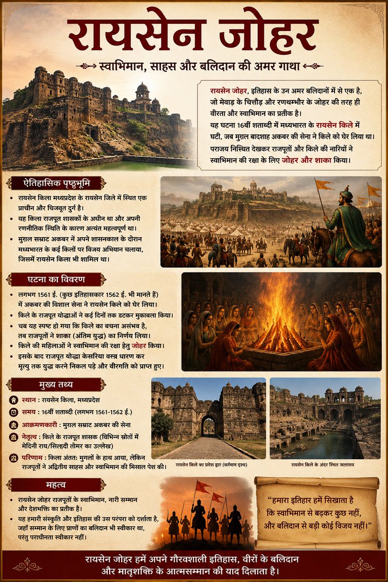 रायसेन किले में जौहर का दुखद पृष्ठ भारत के इतिहास में एक अभिशाप है। राजपूत महिलाओं ने सम्मान की रक्षा के लिए अपने जीवन की आहुति दी थी।#RaisenJauhar