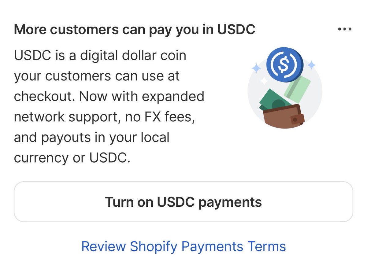 EarthromaEO's tweet photo. I don’t want USDC @Shopify. I want Bitcoin! https://t.co/i2jF2g0Pal