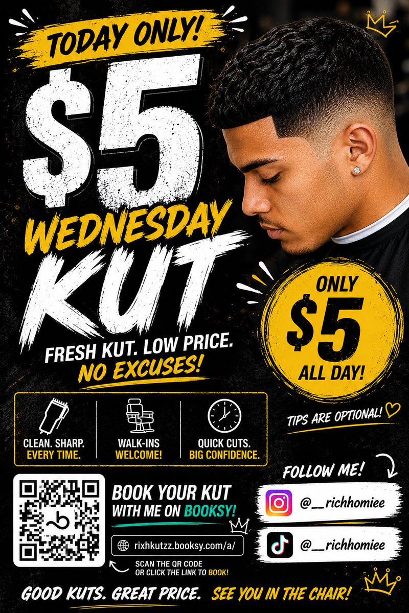 __DaGuru's tweet photo. Tap in! Mother’s Day weekend is upon us lol. Come get a fade today for $5 https://t.co/eWgWbkVBwF