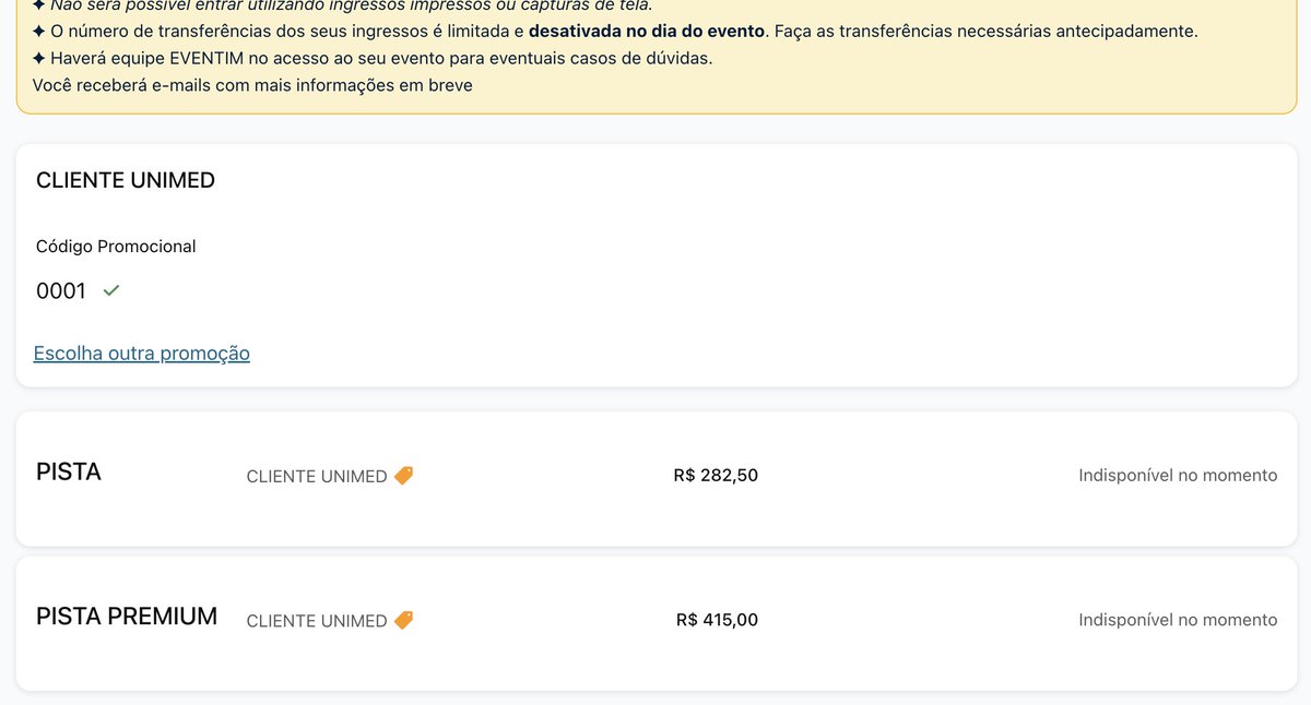 <a href="/paramorebrasil/">Paramore Brasil</a> gente, é só digitar 0001 que entra, esse é o nível dos programadores que a eventim tem (por isso só bot comprou)

espero que todos fiquem desempregados pra IA