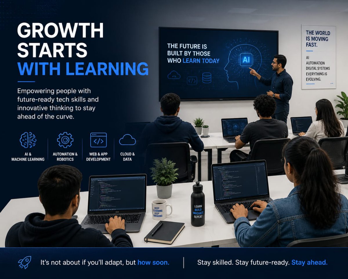 NeztransDig's tweet photo. The world is moving fast- AI, digital systems and everything is evolving. It's no longer about if you adapt, but how soon. We empower people with future-ready tech skills and innovative thinking.  Stay ahead. Growth starts with learning.
#AdaptAndThrive #InnovationMindset #Techup https://t.co/cby0BIUYy7