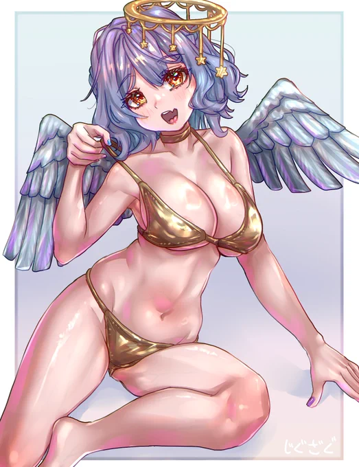 せいら氏金ビキニ!( ) #ね絵せいら #金ビキニ