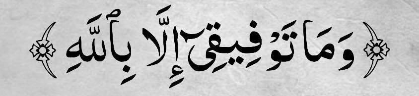 “My success comes only through Allah.”

— Al Qur’aan 11:88]