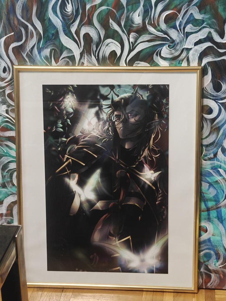 MalachiteGarden's tweet photo. With his track record i didn't really NEED to frame him yet here we are. He's slightly wonky but after how long i fought to even get him in the frames i've decided nothing within these walls was ever straight anyway. Now to figure out which of the walls he gets...

#LiminalLart https://t.co/ddrinSHmLN