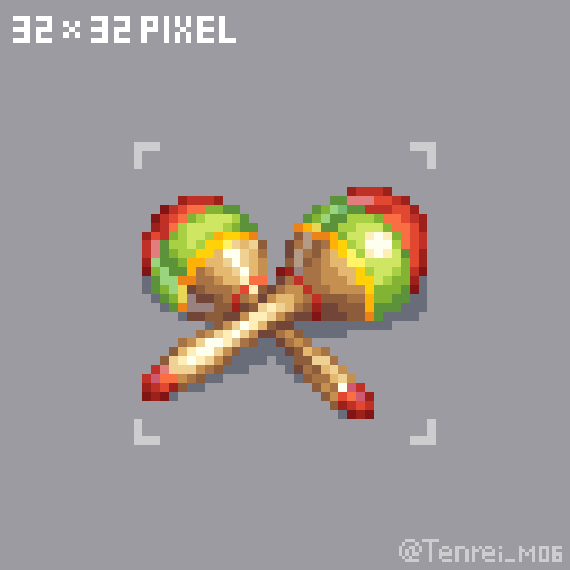 TODAY-32Pixel「マラカス」#dotpict #毎日ドット絵