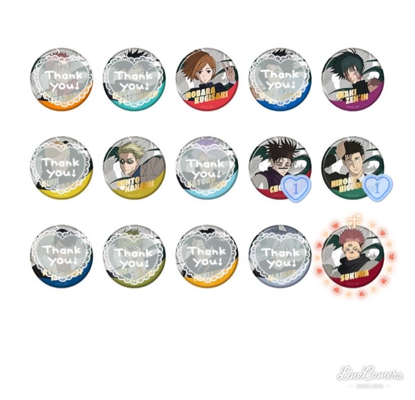 oyoyo4242's tweet photo. 【交換/譲渡】呪術廻戦 じゅじゅフェス　缶バッジ
譲：釘﨑 真希 七海 脹相 日車
求：宿儺>>定価＋送料

✦3BOX予約済み
✦郵送or都内お手渡し
✦譲渡は無印のみ
✦お声掛け重なった場合は無印含むまとめての方優先

よろしくお願い致します🕊️ https://t.co/BiSXJkcc1B
