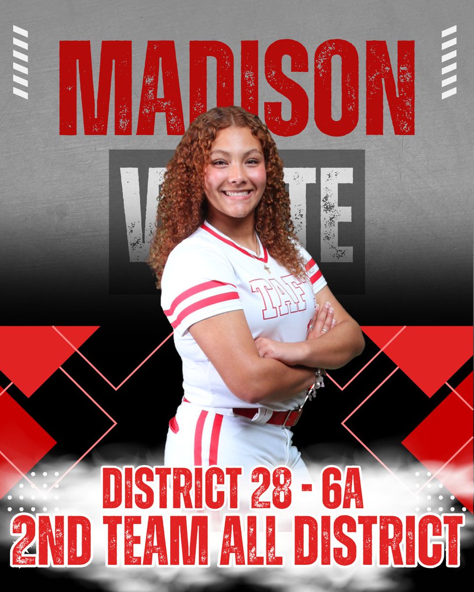 TaftRaiderSB's tweet photo. Congratulations to Senior, Madison White, for earning 2nd Team All-District! We are SO proud of you! #Defend741 https://t.co/v1OC03mShA