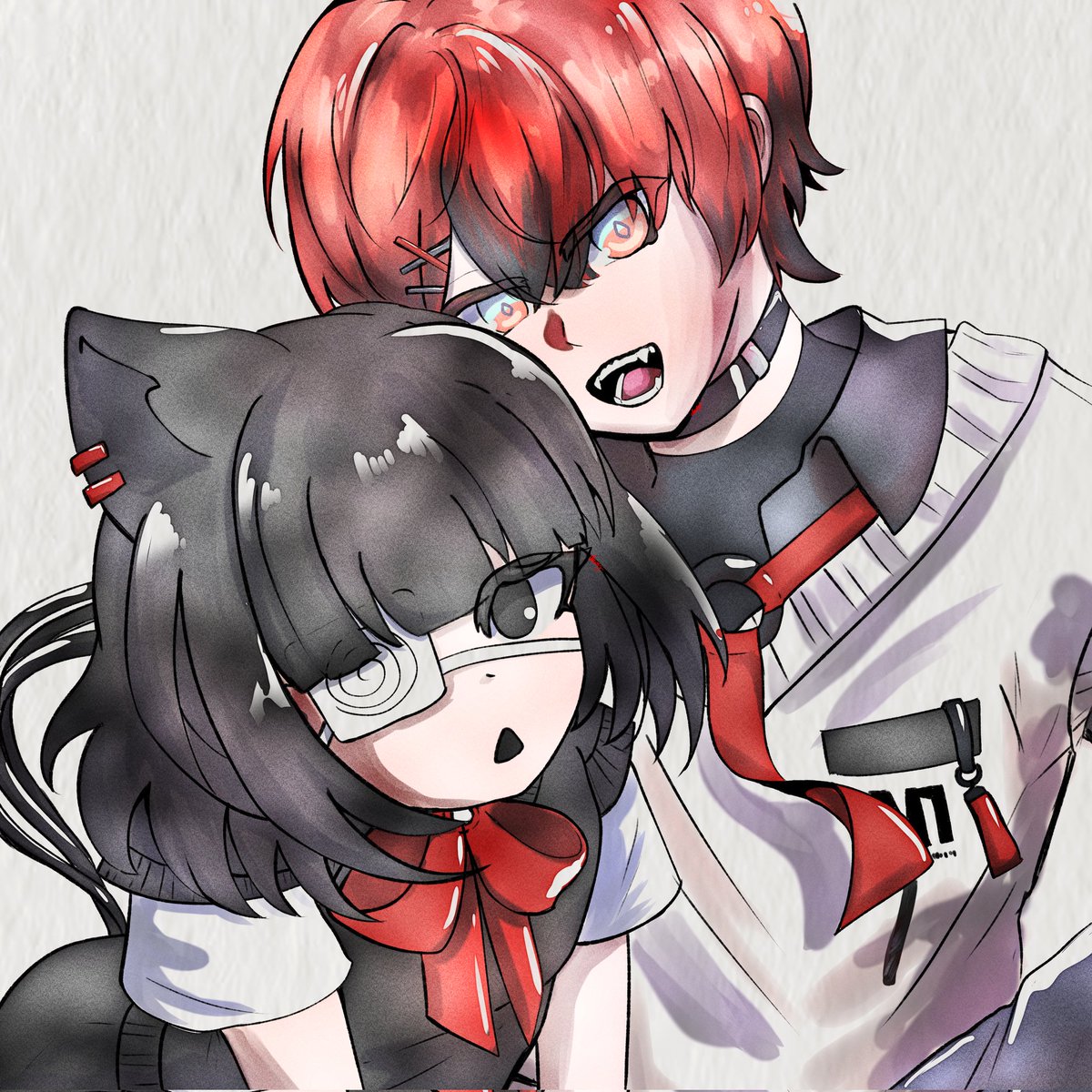 LilCherryArtist's tweet photo. Just a doodle I made to test out something. Heres humanoid Roon with Flay #FlayonsCrayons https://t.co/XGkaJ2D2Nv