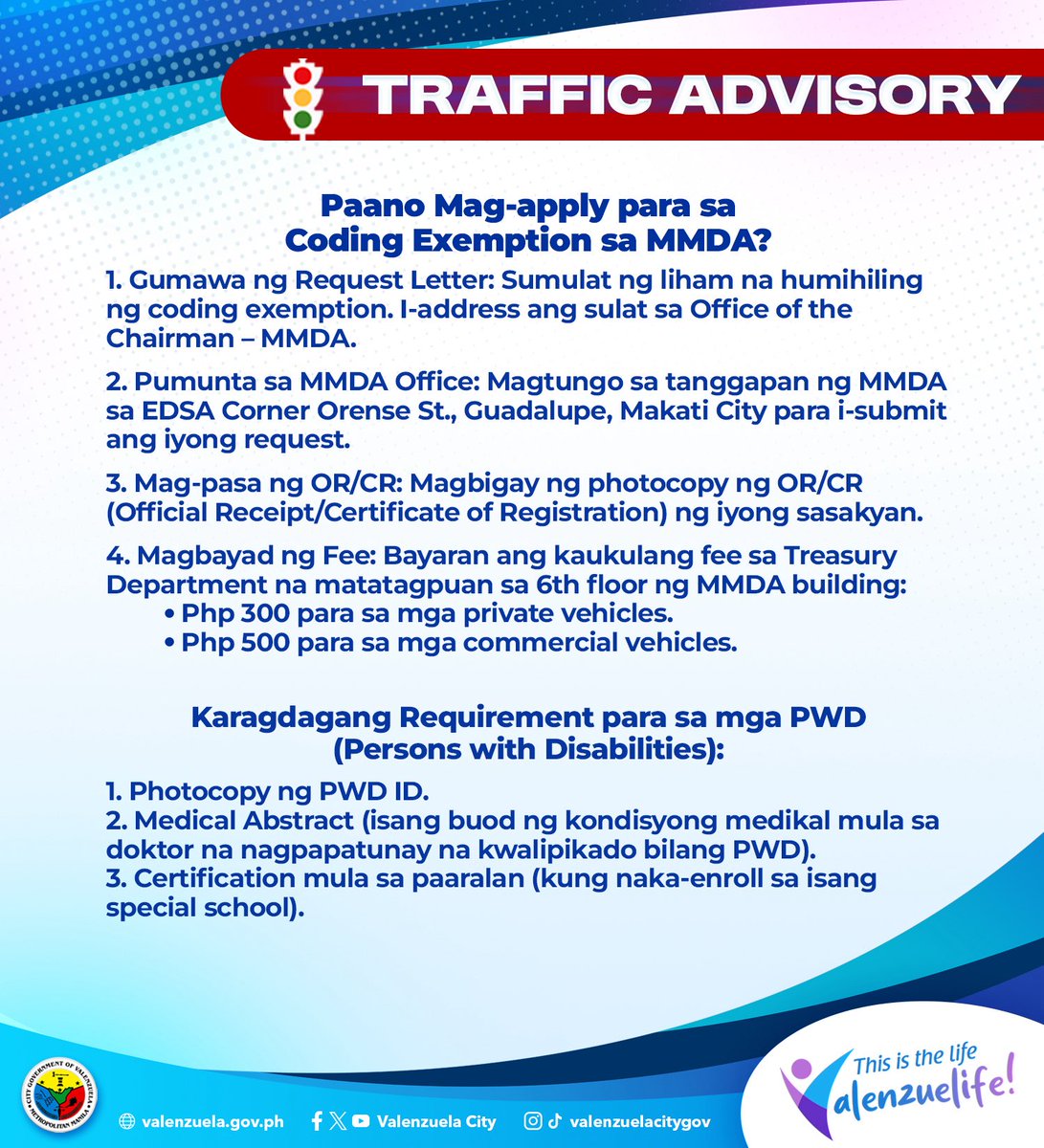 valenzuelacity's tweet photo. Narito ang gabay para sa Expanded Number Coding Scheme na ipinatutupad sa mga pangunahing lansangan ng Valenzuela City.

Manatiling nakasunod sa mga ipinatutupad na batas trapiko, Valenzuelanos! 🚗💨 https://t.co/9HdrAq1f4I