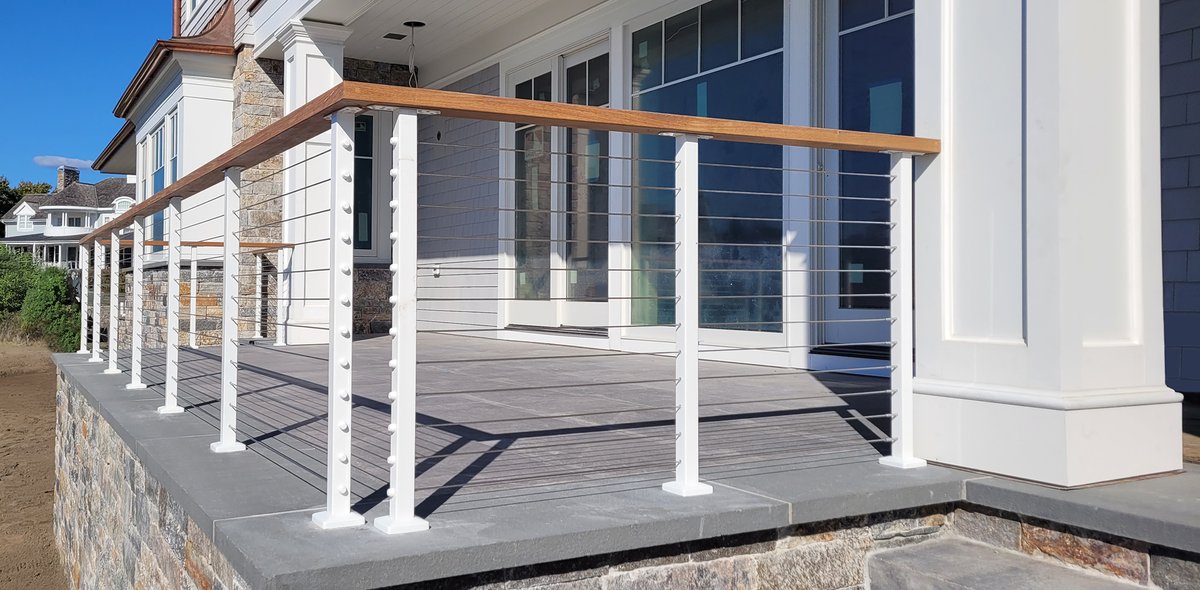 AtlantisRail's tweet photo. We are thrilled to showcase this stunning property, where traditional stone architecture meets contemporary design. Considering a project? Explore our product gallery to achieve this view for yourself.

#Railing #Landscape #View #Deck #ProjectSpotlight #DeckDesign #CableRailing https://t.co/2NYUKDJG7W
