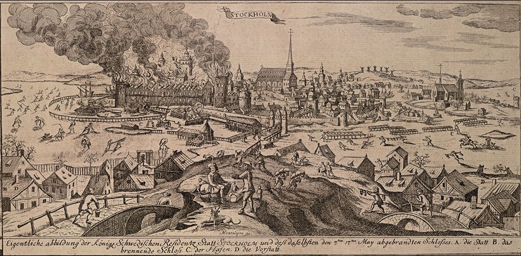 svenskhistoria's tweet photo. Den 7 maj 1697 brann Stockholms slott ner till grunden. #stormaktstid #dagensdatum https://t.co/293d1ArJPr