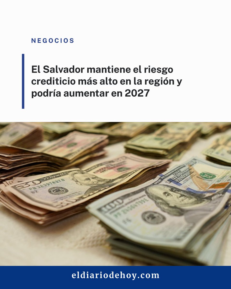 #Negocios | El Salvador mantiene el riesgo crediticio más alto de la región y podría incrementarse en 2027 por el fin del período de gracia de la deuda 📉

Lee más sobre el panorama económico aquí ⬇️
eldiariodehoy.com/negocios/el-sa…