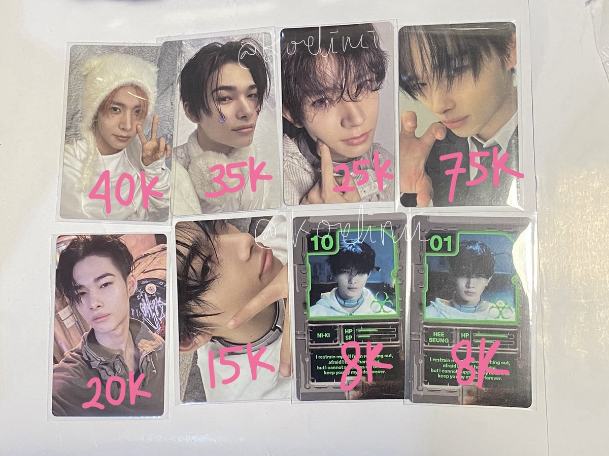 wts rd kamar / ina  

aab pc heeseung ni-ki

— bisa cek vidcon 
— exclude pack + adm shopee 
— splitpay or fullpay are available 
— keep event w dp min. 20k 
— dom Jateng  

t. photocard enhypen hee riki pob wvg ru daydream du enver rpc ld muplant r1