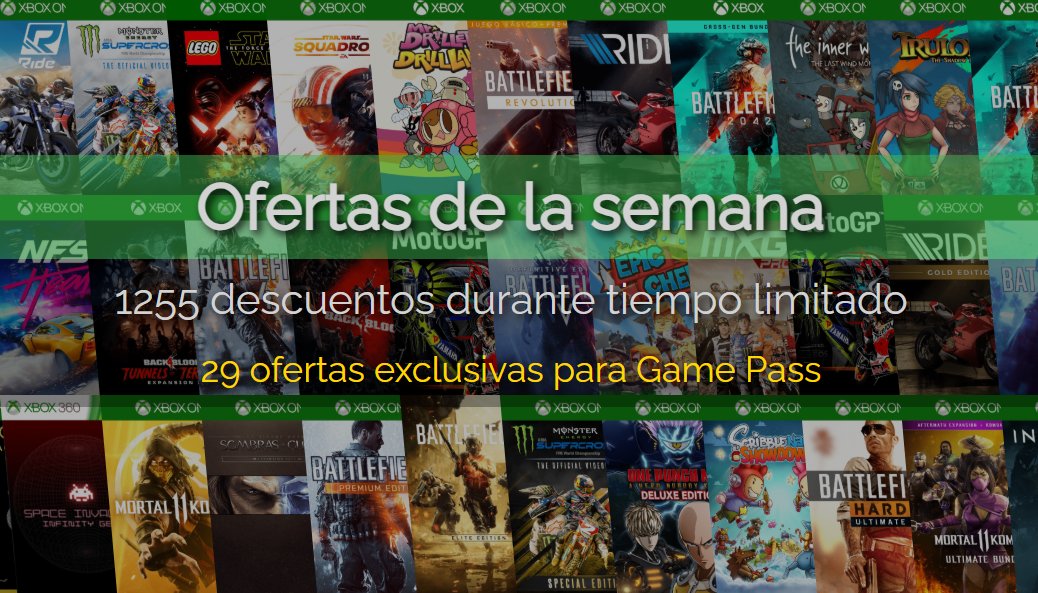 ofervijuXbox's tweet photo. Conoce las 1255 ofertas de esta semana

✅ ¡Hasta el 96% de descuento! https://t.co/heI3zTQTwd
✴️ Hay 29 ofertas exclusivas para Game Pass

💡 Truco para ahorrar el DOBLE en todos los descuentos https://t.co/GnJUxFiR3X https://t.co/weTyXNGQ8I