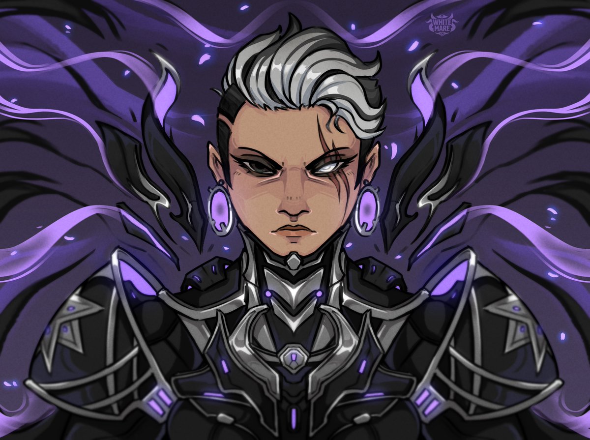 Whitemar3's tweet photo. 🟪 The Grey Wolf 🟪

 A quick drawing of my drifter - god she's such a Voruna main.

#warframefanart #tennocreate https://t.co/byqsU4mjzV