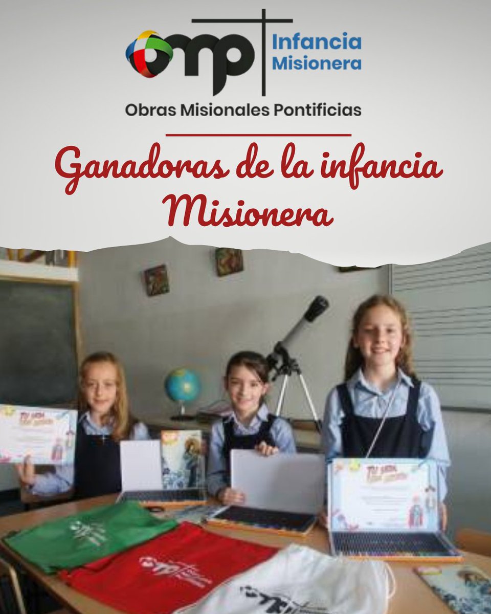 María del Pino Rodríguez, de 6.º, y Valeria Díaz López, de 2.º, y Elena Dato Sánchez, también de 2.º de Primaria han sido las ganadoras del concurso de dibujo de la Infancia Misionera, en la fase diocesana. ¡Enhorabuena a las tres!