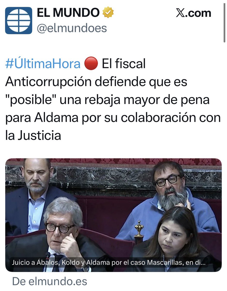 Entonces, para que yo me aclare, el fiscal sostiene que Aldama “miente con notable desahogo atribuyendo el papel de uno de la trama a Pedro Sánchez”, pero al mismo tiempo que ha colaborado tanto que merece aún una menor pena. Ver para creer.
