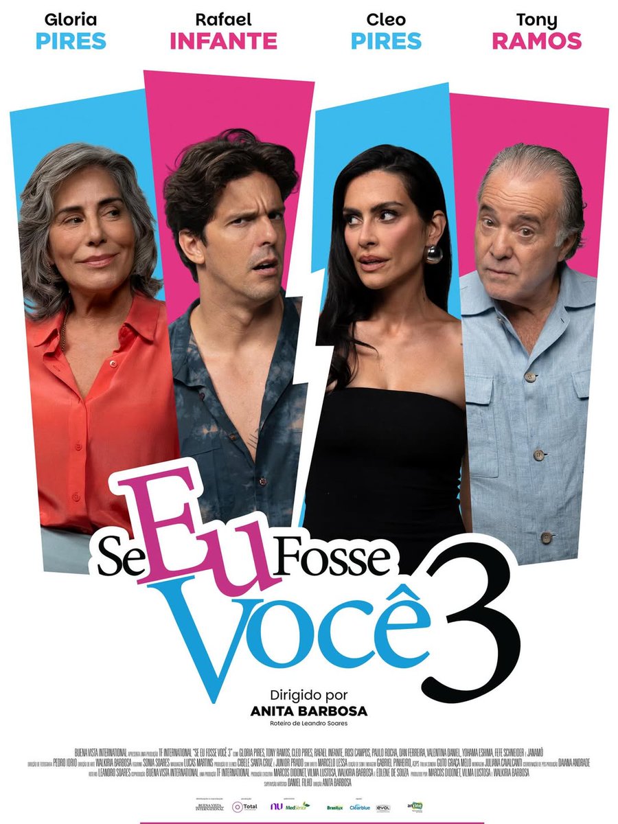 tracklist's tweet photo. Pôster oficial de “Se Eu Fosse Você 3”, estrelado por Gloria Pires, Tony Ramos, Cleo Pires e Rafael Infante. https://t.co/mqsimejhlb
