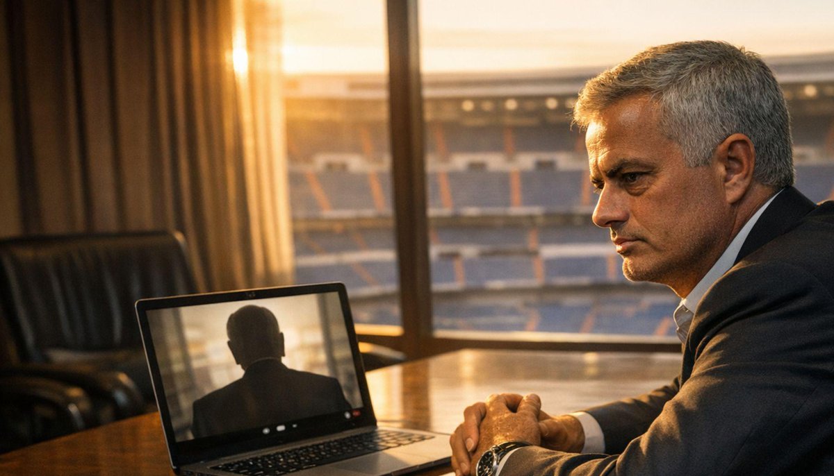 RMadridNN's tweet photo. Mourinho vuelve a sonar en el Real Madrid: piden que aceptaría solo con contrato de 2 años, control total deportivo, staff propio y hasta 7 salidas en la plantilla. Florentino, clave en la operación. https://t.co/dStpCN5hve https://t.co/AWtUkeMaaH
