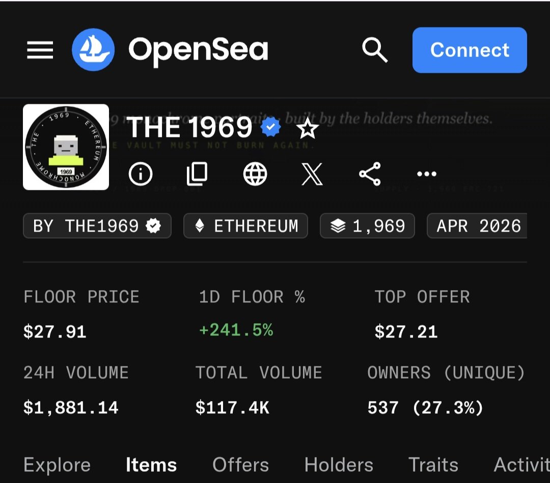 The <a href="/the1969ETH/">The 1969</a> floor jumped from $7 to $27 about %240 up and...

Your favorite KOL that you follow blindly didn't tweet about it. Why? Because...

He dumped first, then fud, made you sell at loss and now you are feeling like a loser.

No its not you, its your favorite KOLs. 🤣😂
