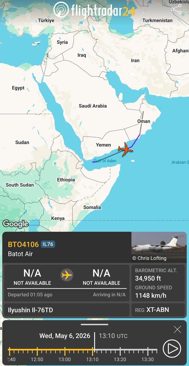 MenchOsint's tweet photo. Two UAE-operated Il-76TD military cargo planes return from Ethiopia to the UAE (daily occurence)

UAE: "We're not involved." https://t.co/CSmE7WEPbk