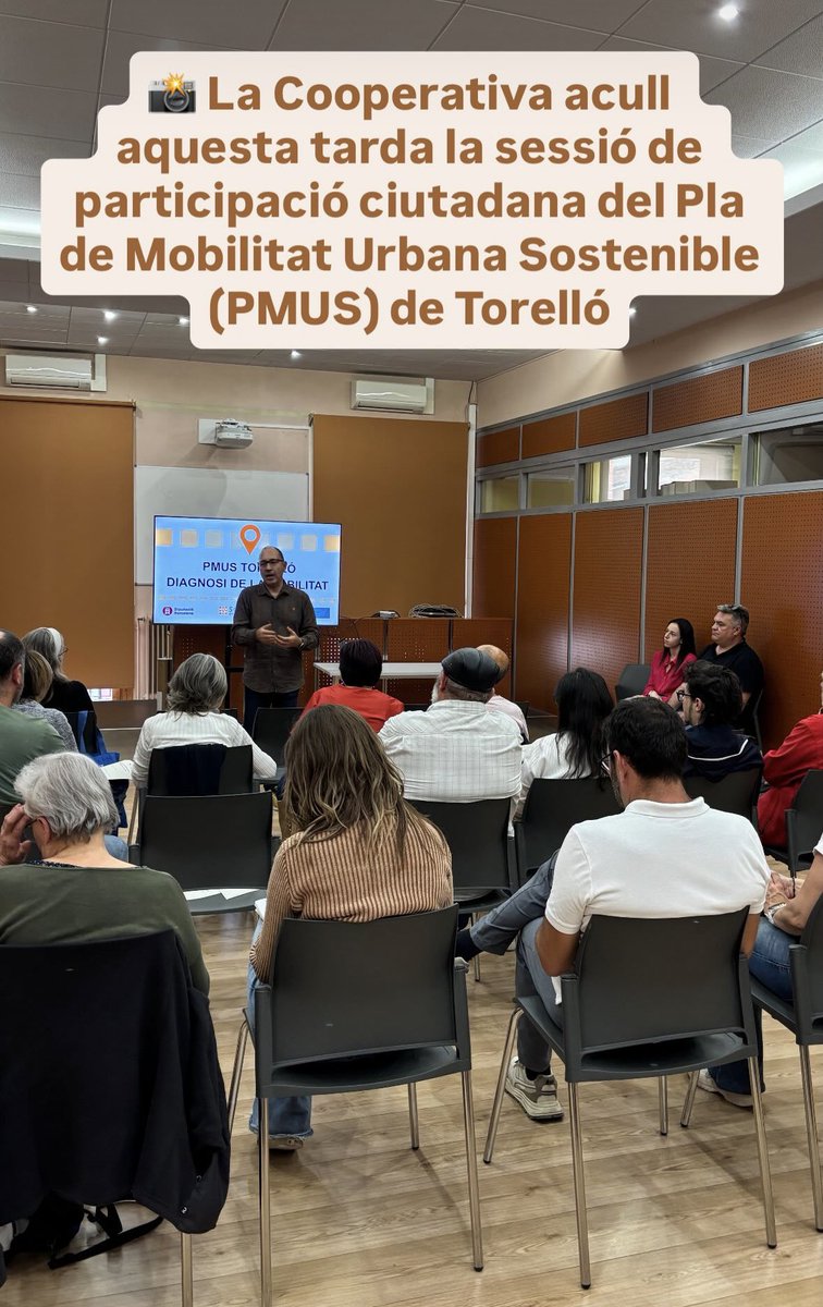 SolucionsGeo's tweet photo. La setmana passada vam participar en la sessió participativa del PMUS de Torelló, presentant la diagnosi de mobilitat i primeres propostes de millora per a una mobilitat més sostenible, segura i accessible. 🚶♀️🚌🚲
#PMUS #Torelló #MobilitatSostenible https://t.co/6iFyECnGfY