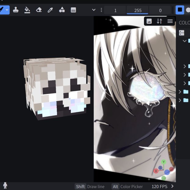 • [Just a skin] -idea [from this post]
• [WIP]
━━━ Не знаю, як звуть цього персонажа, але мені дуже подобаються її очі.

[I’ll post the progress later.]

Quote:ᐟⁿᵒ ᵈᵃᵗᵃ ᵃᵛᵃⁱˡᵃᵇˡᵉ