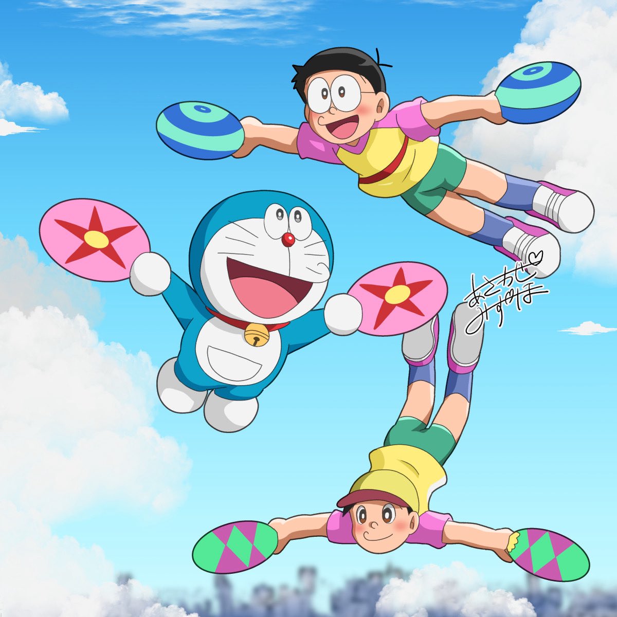 ちょっと前にblueskyに投稿したやつ
パーマンだとマントで誤魔化せるけど、隠すものがないと、ちゃんと描かないとダメだから、難しい。

隠すものがない、ナニを隠すの？🤔