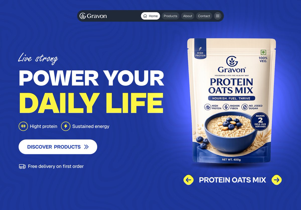 asiftm__'s tweet photo. A modern wellness brand concept for Gravon, focused on clean nutrition, bold visuals, and a lifestyle-first experience. https://t.co/siC5aSUiHC