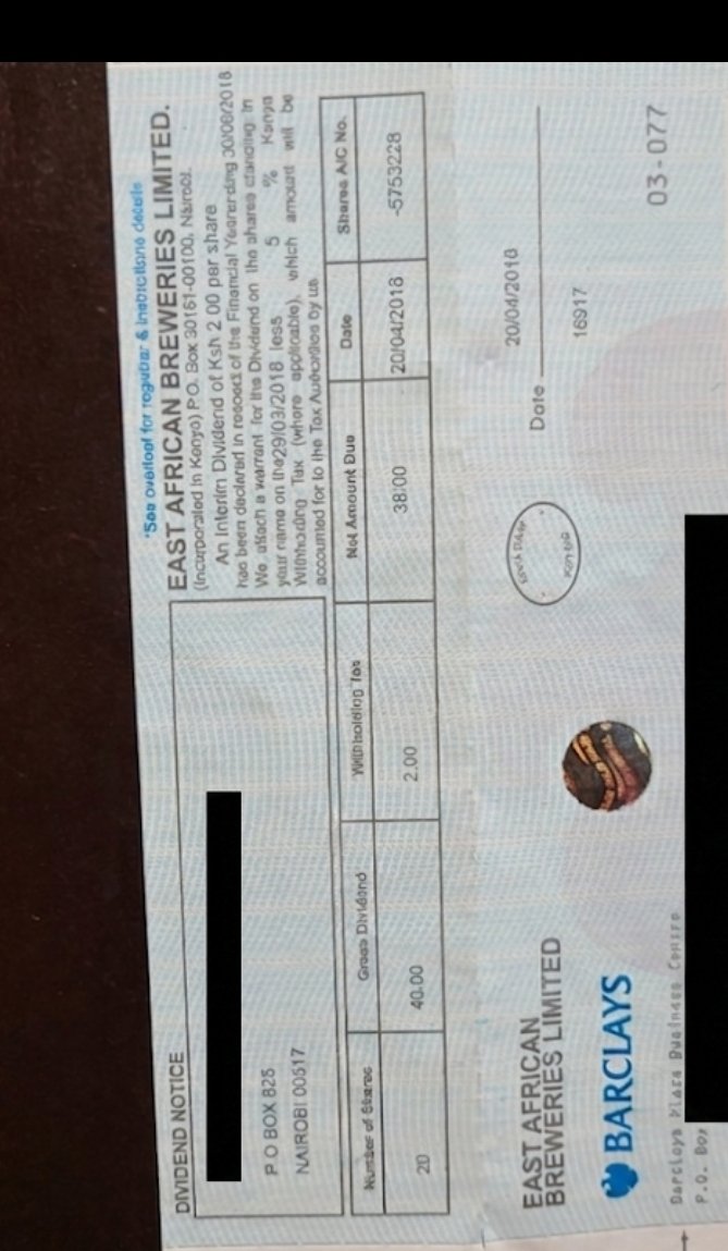 BoardLotSultan's tweet photo. Folks, these are not pieces of paper. These are dividend chqs from 2018, b4 the mpesa/bank payment process.
EABL 38/=
Kenya Re 3/=
TPS 27/=
Imagine chasing a 3/= chq🤣
Money now with Unclaimed asset authority is a nightmare. Give correct bank/mpesa accts when opening CDSC acct https://t.co/wnHnBhjwU3