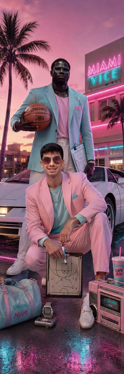 dasaliz's tweet photo. En el Senior +35 @CDJPuertaOscura luchamos contra entornos oscuros 🙏🏻😇 amantes del lujo y el peligro 🍻🥃🤘🏻😏 como simbolizan el rosa y azul en la serie: "Miami Vice" 🚤🌴🦩🔫
Por eso tenemos a los Coaches Adam Crockett y Souma Tubbs 👨🏿‍🏫🧑🏻‍🏫🏀
#MTownVice🩷💙
#PlayoffLigaMunicipal💪🏻 https://t.co/ZRTGe7XbxE