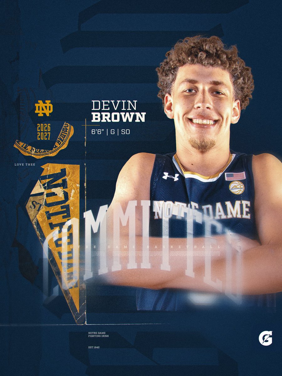 NDmbb's tweet photo. welcome home, @_devinbrown24 🤝

#GoIrish☘️ | @gatorade https://t.co/K6OVune4Qt