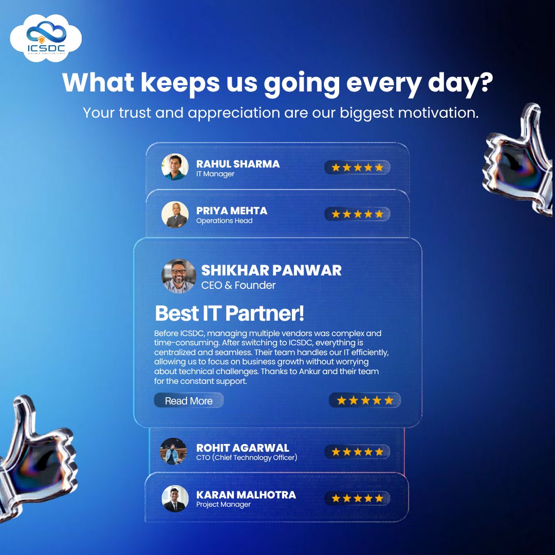 _icsdc's tweet photo. What keeps us going every day? It’s the trust our clients place in us and the appreciation they show for our work.
From managing multiple vendors to experiencing seamless, centralized IT, stories like these remind us why we do what we do. Grateful for every client. https://t.co/tHg4mx63Fi