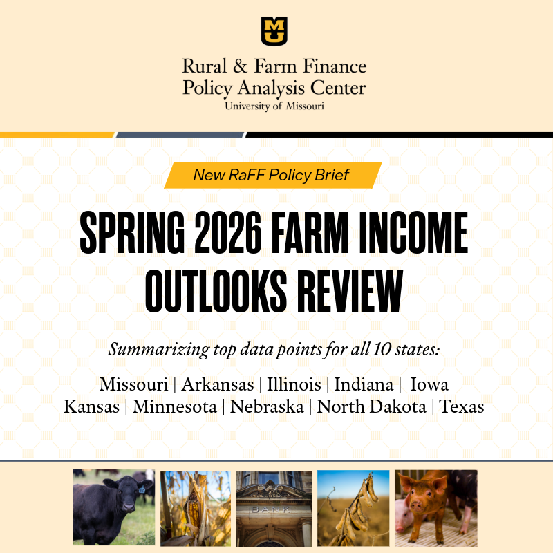 RaFFfinance's tweet photo. 🆕 RaFF Policy Brief: A Review of Recent Farm Income Outlook Reports: Spring 2026

An excellent recap of 10 state-level reports, it provides summaries of national trends, state trends, and uncertainties. Charts and tables included. 

🔗 Read it here: https://t.co/JWRJcZ233F https://t.co/9JvE7JrVKV
