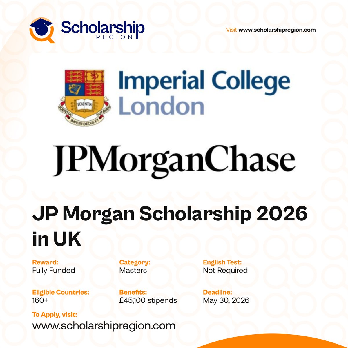 scholarsregion's tweet photo. Popular Scholarships in the United Kingdom without IELTS/TOEFL requirements in 2026 #SRThread
2026 David Sainsbury Scholarship in UK (University of East Anglia) | Fully Funded
https://t.co/MKsvYFzTxE
University of Sheffield Undergraduate Merit Scholarship in UK 2026
https://t.co/agAfVAFDhx
Aston University Postgraduate Research Scholarships in UK 2026 | Fully Funded
https://t.co/OXijwOVHZ5
British Council GREAT Scholarship 2026
https://t.co/iGOQcAArgJ
University of Oxford Wolfson Scholarships in UK 2026 | Fully Funded
https://t.co/1MUqE1Ysnf
University of Bath International Excellence Scholarships in UK 2026
https://t.co/JXqc0q7rMM
2026 Transform Together Scholarship at Sheffield Hallam University, UK
https://t.co/qOYOGQ24bp
University of Glasgow Sanctuary Scholarship 2026 in UK | Fully Funded
https://t.co/1pdH9DbuG4
Kings College London Nursing Scholarship 2026 UK | Fully Funded
https://t.co/fgehHPar3H
JP Morgan Scholarship 2026 in UK | Fully Funded
https://t.co/ZEppSB5qkx