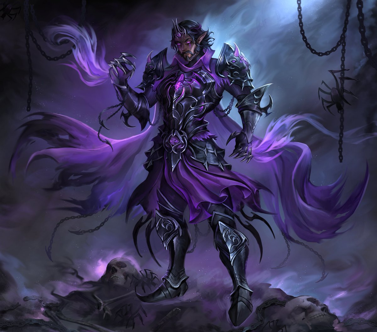 Quaithz's tweet photo. Among the Shadows🕸🌑💜

Elf Drow Necromancer character commission I had the pleasure to work on 💜 I love purple palettes so I was really excited to work on this one!

Thank you for choosing me once again to portray your character! https://t.co/tOsOAoKMFm