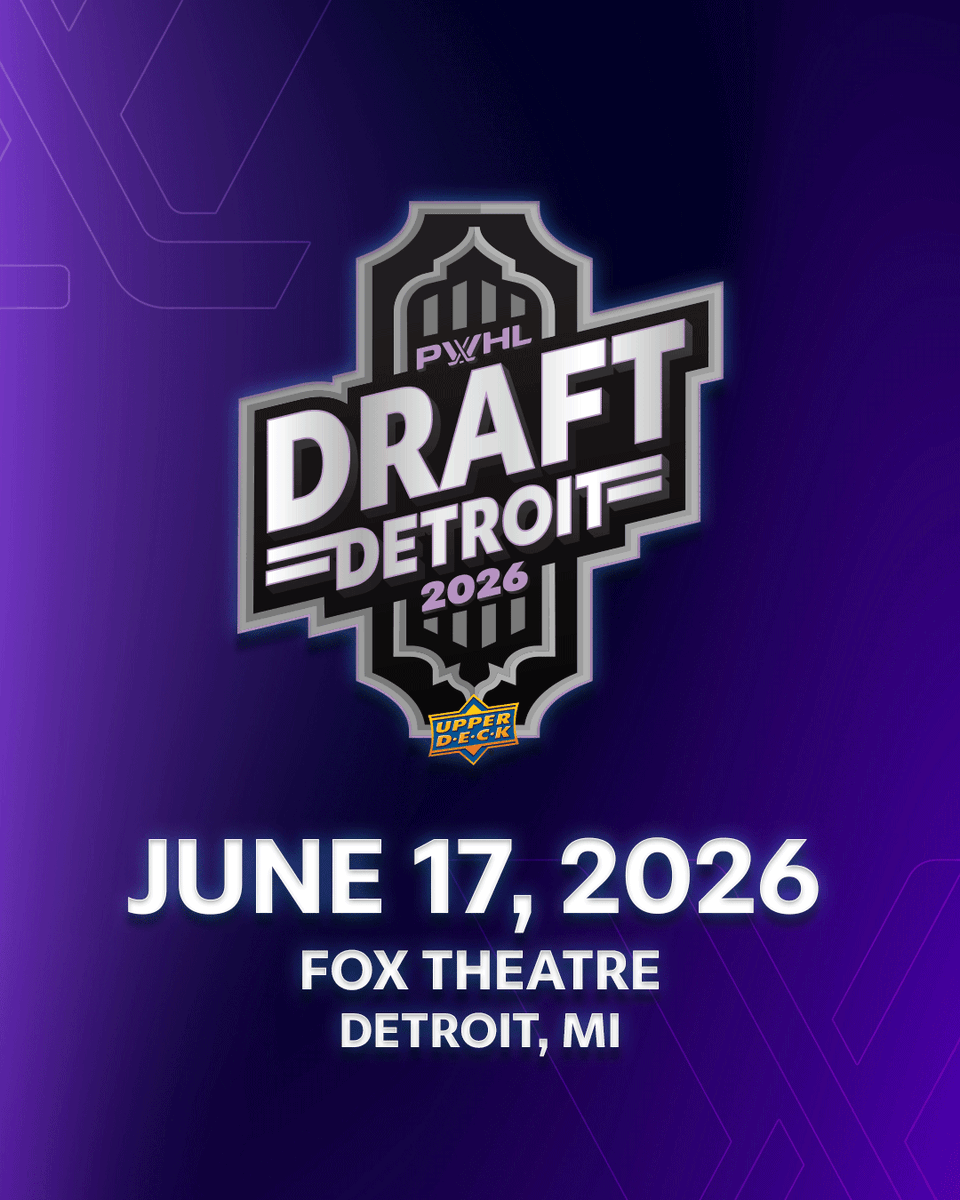 thepwhlofficial's tweet image. Season 4 loading... ⏰​

The 2026 PWHL Entry Draft presented by Upper Deck is officially set to take place in Detroit!