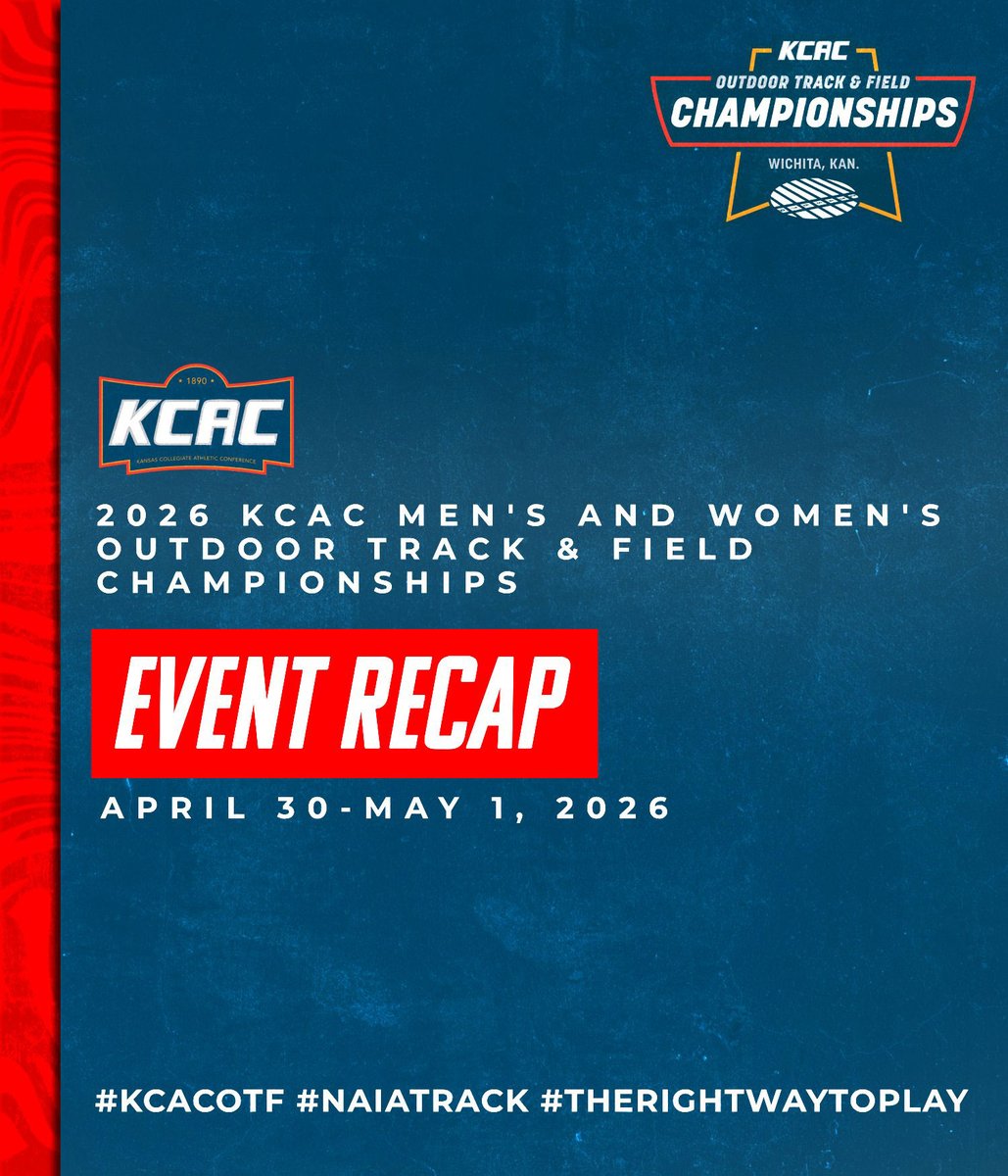 kcacsports's tweet photo. Did you miss the KCAC Outdoor Track &amp; Field Championships last week (April 30-May 1)? Check out an event recap written by meet announcer and long-time contributor to the KCAC, Carol Swenson, here: https://t.co/3jvIJAvoDU. #KCACotf #NAIATrack #TheRightWayToPlay

@NAIA https://t.co/fCtCej8Kwi