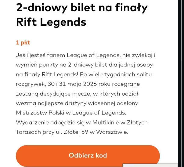 sychoflash's tweet photo. W mastercard bezcenne chwile bilecik na lana @RiftLegendsPL  za 1 punkt jak coś 😅 https://t.co/ODgZ7BOJwa