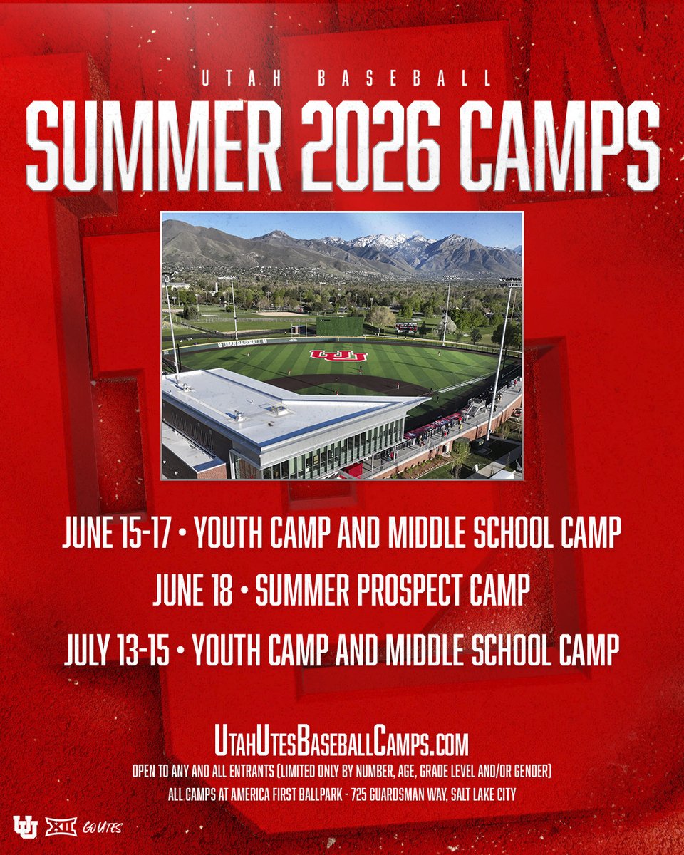 b_rinard's tweet photo. Utah Baseball summer camp info: https://t.co/8mi6lCQ8gP